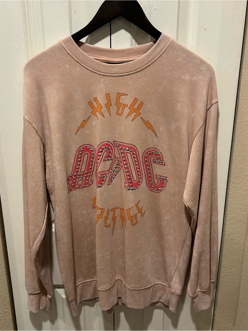 AC/ DC Graphic Sweatshirt Mineral Wash , size M